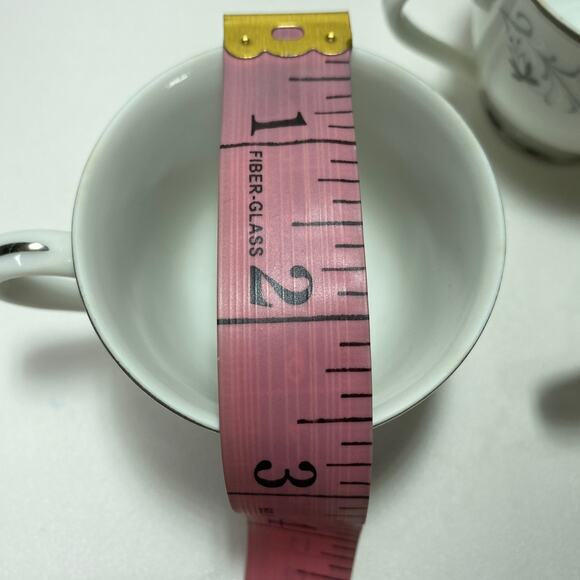 Moon Mist 3000 Miniature Fine China Gray & Black Cup & Saucer W/Silver Trim - Picture 7 of 9